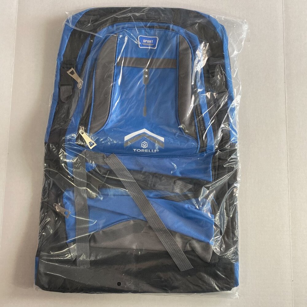 Torelli Blue Black Backpack with beach lawn Mats Set